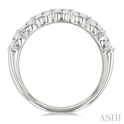 Oval Shape East-West Diamond Fashion Band