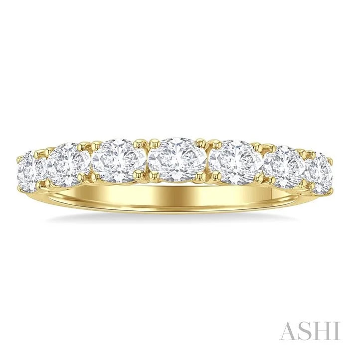 Oval Shape East-West Diamond Fashion Band