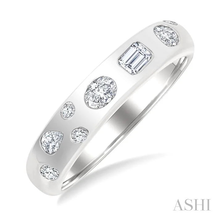 Mixed Shape Bezel Set Diamond Fashion Band