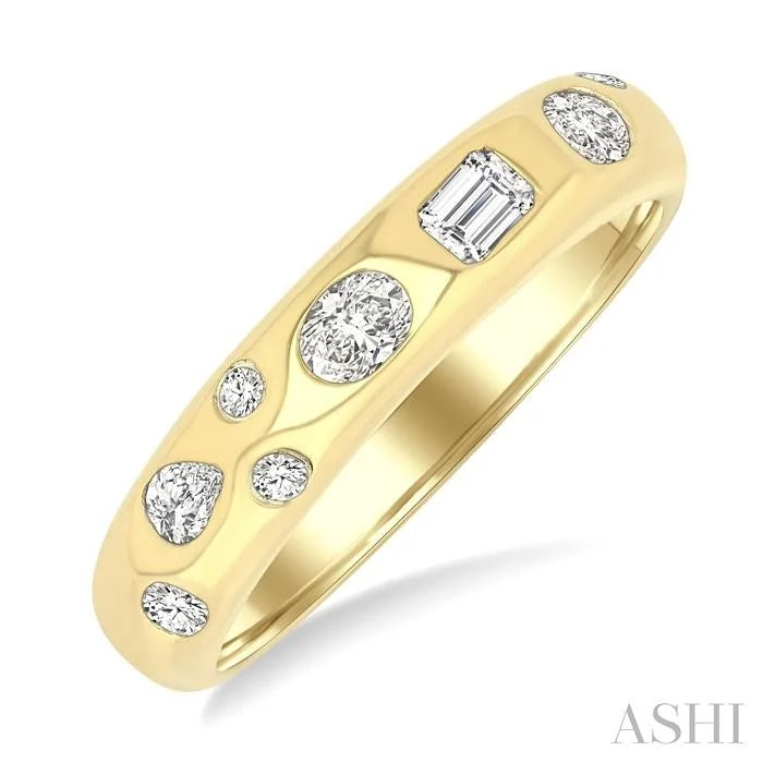 Mixed Shape Bezel Set Diamond Fashion Band
