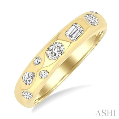 Mixed Shape Bezel Set Diamond Fashion Band