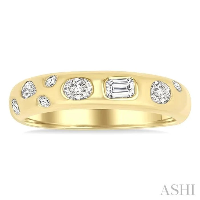 Mixed Shape Bezel Set Diamond Fashion Band