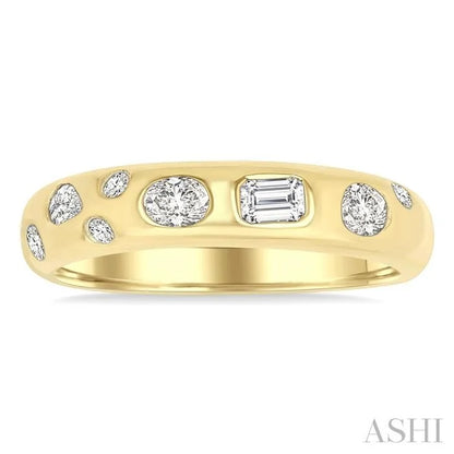 Mixed Shape Bezel Set Diamond Fashion Band
