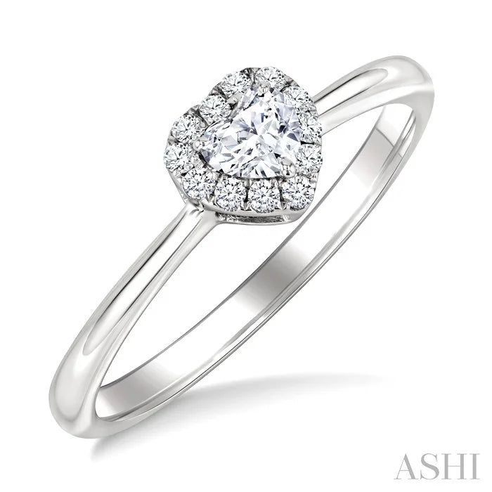 Heart Shape Halo Diamond Fashion Ring