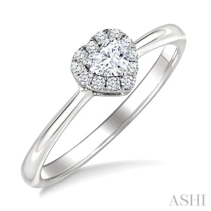 Heart Shape Halo Diamond Fashion Ring