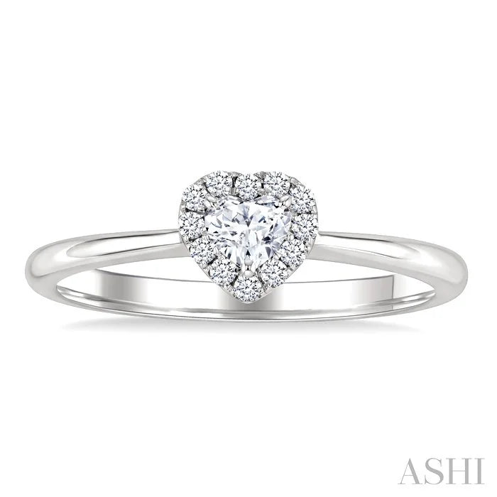 Heart Shape Halo Diamond Fashion Ring
