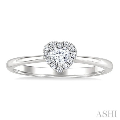 Heart Shape Halo Diamond Fashion Ring