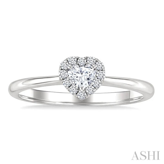 Heart Shape Halo Diamond Fashion Ring