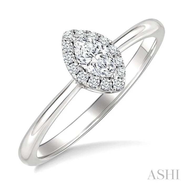 Marquise Shape Halo Diamond Fashion Ring