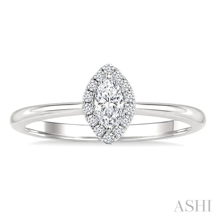 Marquise Shape Halo Diamond Fashion Ring