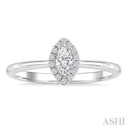 Marquise Shape Halo Diamond Fashion Ring