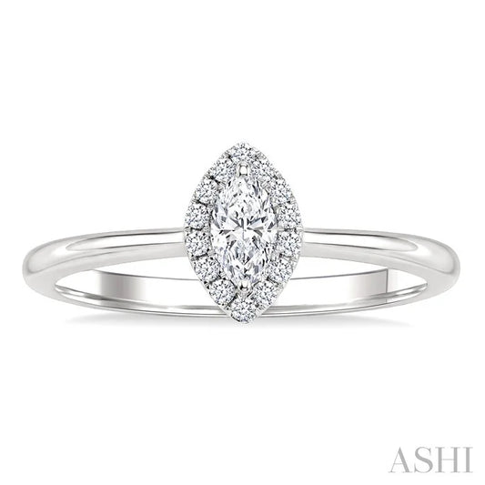 Marquise Shape Halo Diamond Fashion Ring