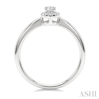 Oval Shape Halo Diamond Fashion Ring