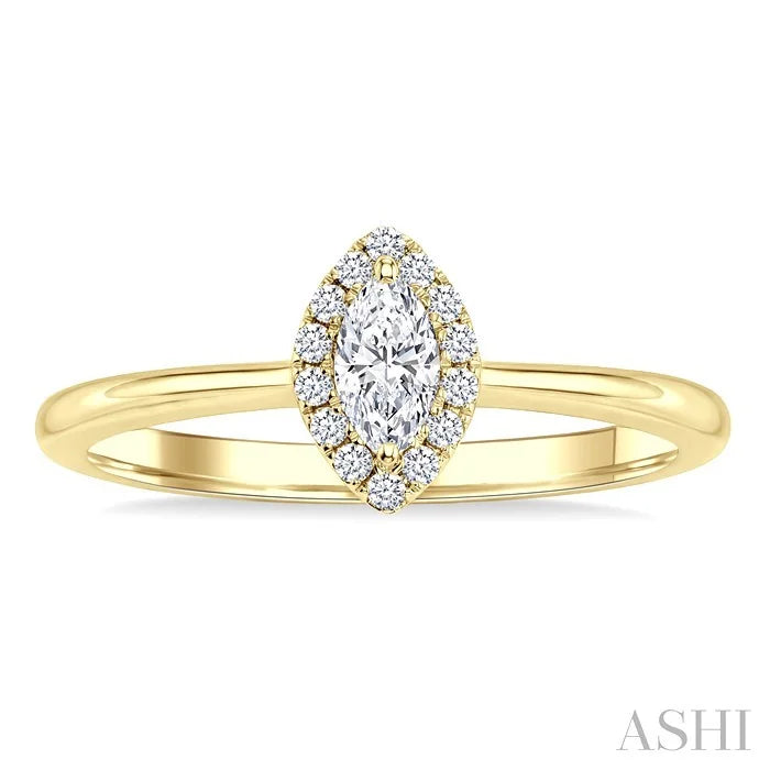 Marquise Shape Halo Diamond Fashion Ring