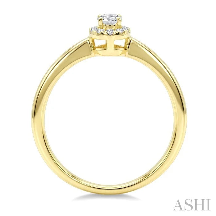 Oval Shape Halo Diamond Fashion Ring