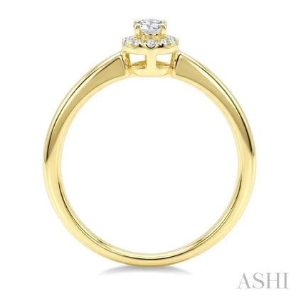 Oval Shape Halo Diamond Fashion Ring
