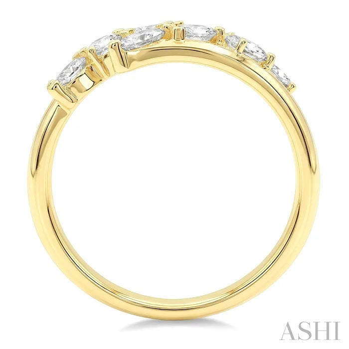 Mixed Shape Diamond Fashion Wide Band