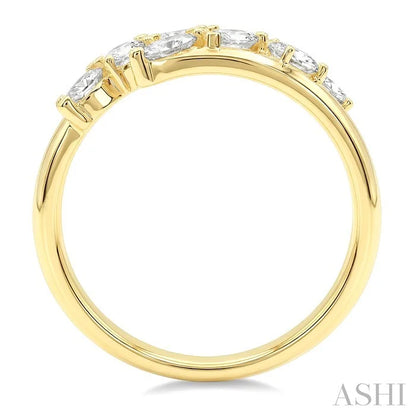Mixed Shape Diamond Fashion Wide Band