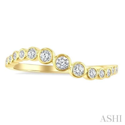 Wave Bezel Diamond Fashion Ring