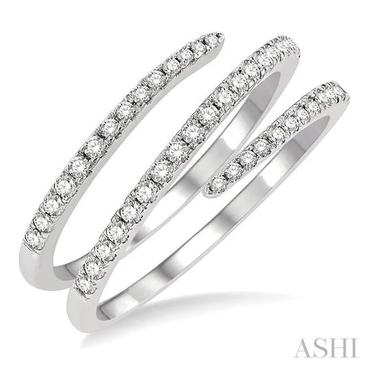 Spiral Diamond Fashion Open Ring