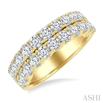 Two Row Diamond Wedding Band