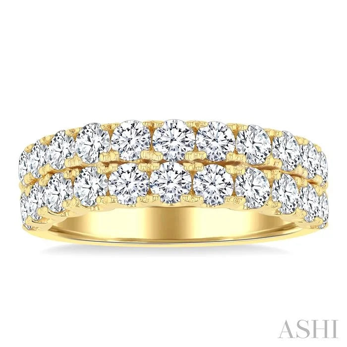 Two Row Diamond Wedding Band