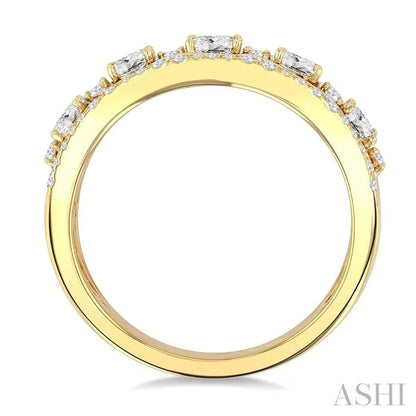 Oval Shape 5 Stone Diamond Fashion Band