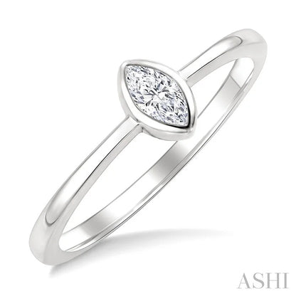 Marquise Shape Bezel Set Diamond Fashion Ring