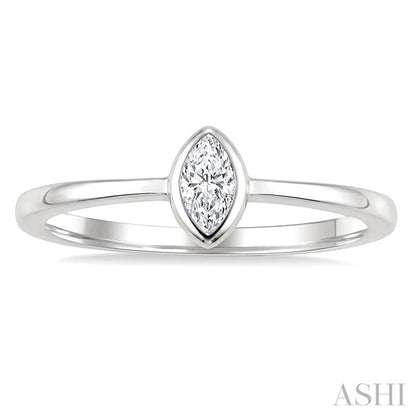 Marquise Shape Bezel Set Diamond Fashion Ring