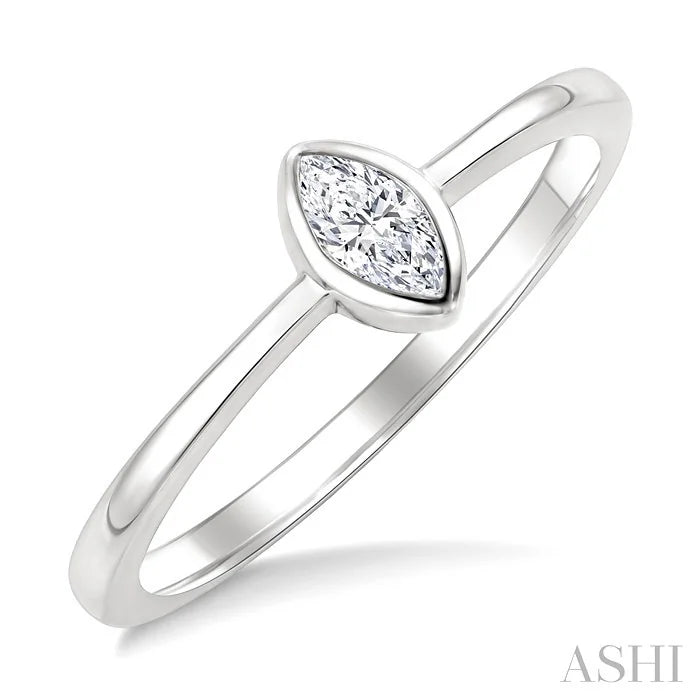 Marquise Shape Bezel Set Diamond Fashion Ring