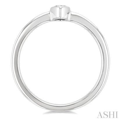 Pear Shape Bezel Set Diamond Fashion Ring