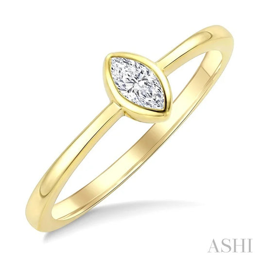 Marquise Shape Bezel Set Diamond Fashion Ring