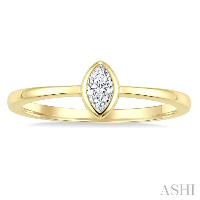 Marquise Shape Bezel Set Diamond Fashion Ring