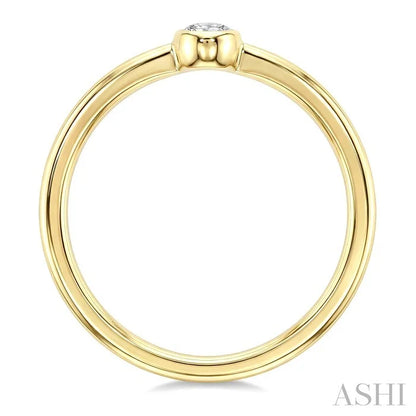 Oval Shape Bezel Set Diamond Fashion Ring