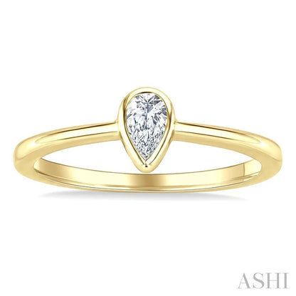Pear Shape Bezel Set Diamond Fashion Ring
