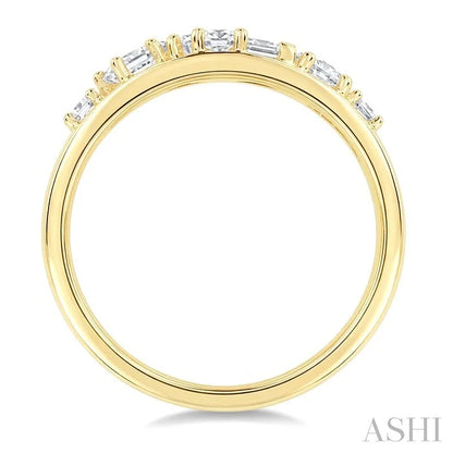 Mixed Shape Diamond Fashion Wide Band