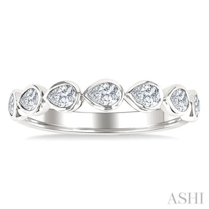 Pear Shape East-West Bezel Set Diamond Fashion Band