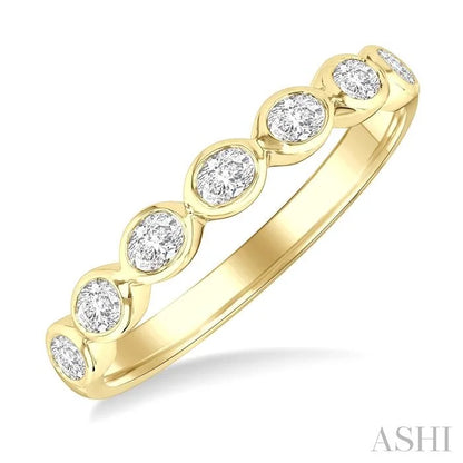 Oval Shape East-West Bezel Set Diamond Fashion Band