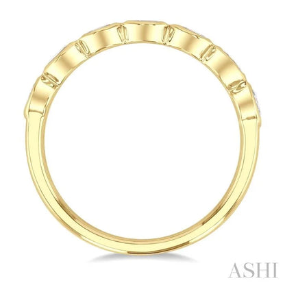 Oval Shape East-West Bezel Set Diamond Fashion Band