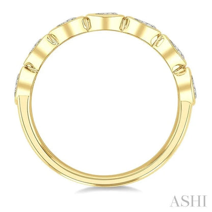 Pear Shape East-West Bezel Set Diamond Fashion Band