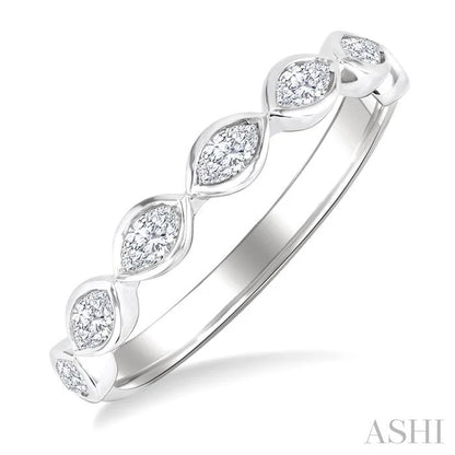 Marquise Shape East-West Bezel Set Diamond Fashion Band