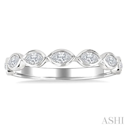 Marquise Shape East-West Bezel Set Diamond Fashion Band