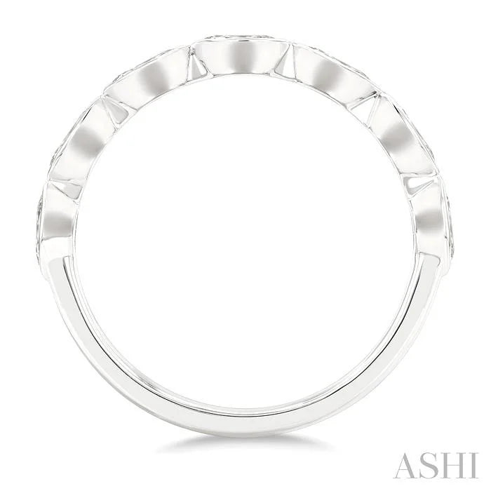 Marquise Shape East-West Bezel Set Diamond Fashion Band