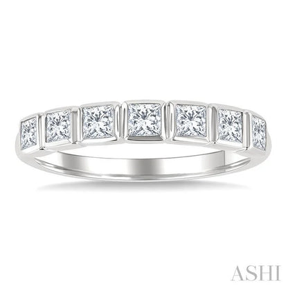 Princess Shape Bezel Set Diamond Fashion Band