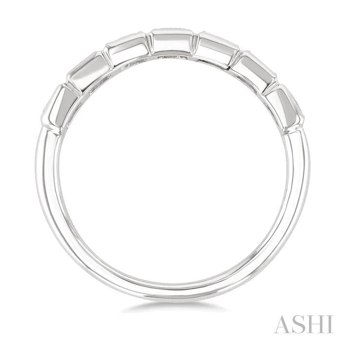 Princess Shape Bezel Set Diamond Fashion Band