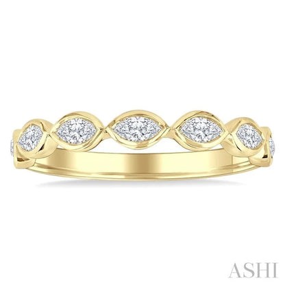 Marquise Shape East-West Bezel Set Diamond Fashion Band