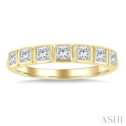 Princess Shape Bezel Set Diamond Fashion Band