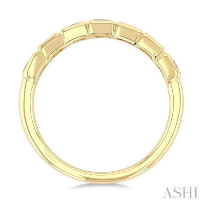 Princess Shape Bezel Set Diamond Fashion Band
