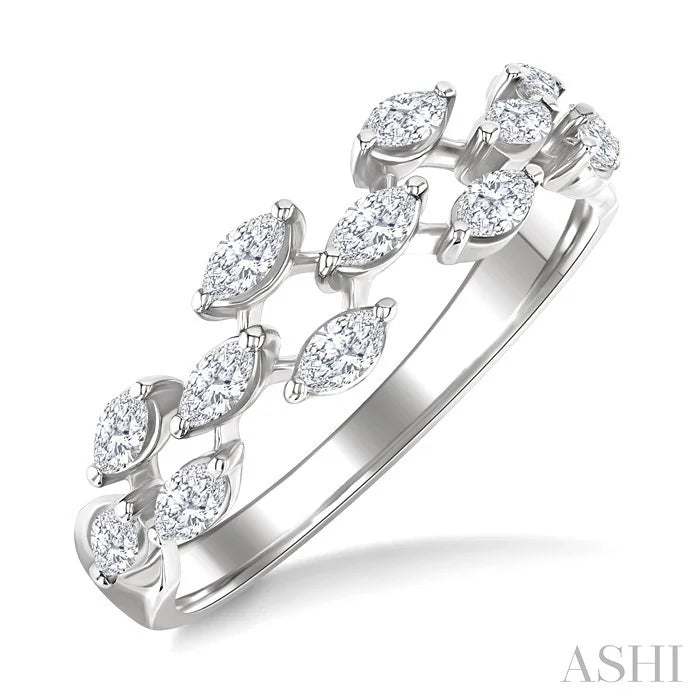 Marquise Shape Scatter Diamond Fashion Band