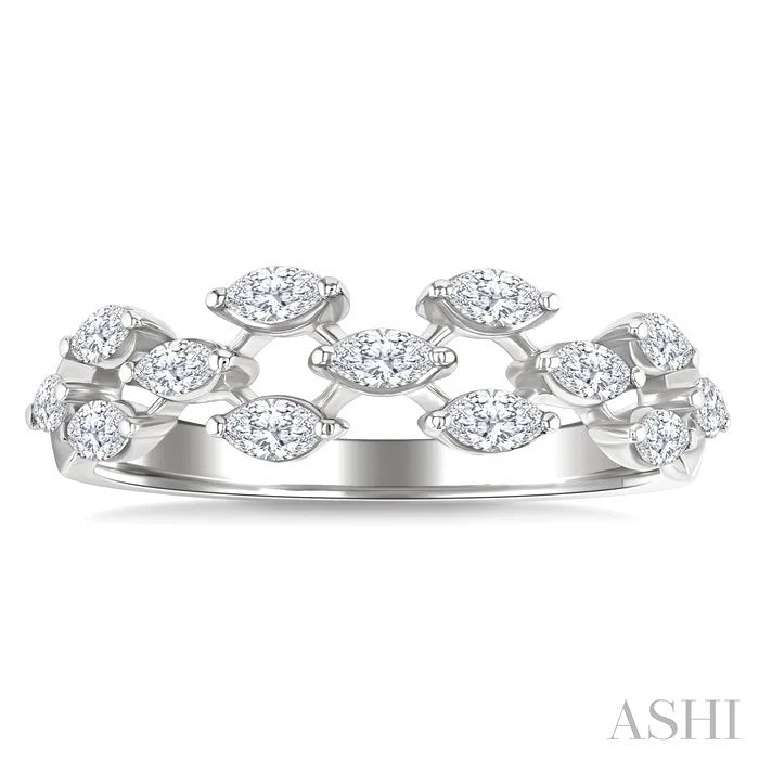 Marquise Shape Scatter Diamond Fashion Band